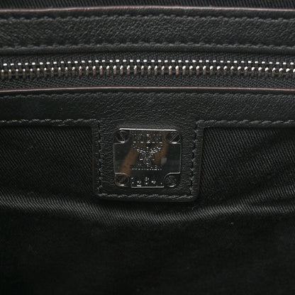 MCM Calfskin Ottomar Monogram Large Klara Hobo Black Beige 6 of 9