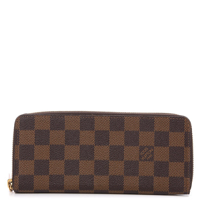 Louis Vuitton Damier Ebene Clemence Wallet Rose Ballerine 1 of 9