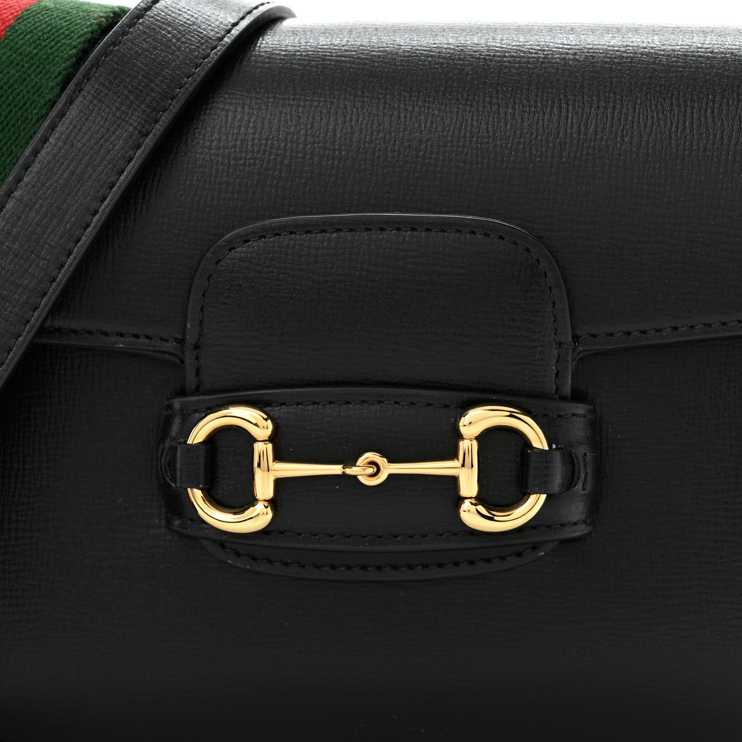 Gucci Azalea Calfskin Web Mini Horsebit 1955 Shoulder Bag Black 7 of 10