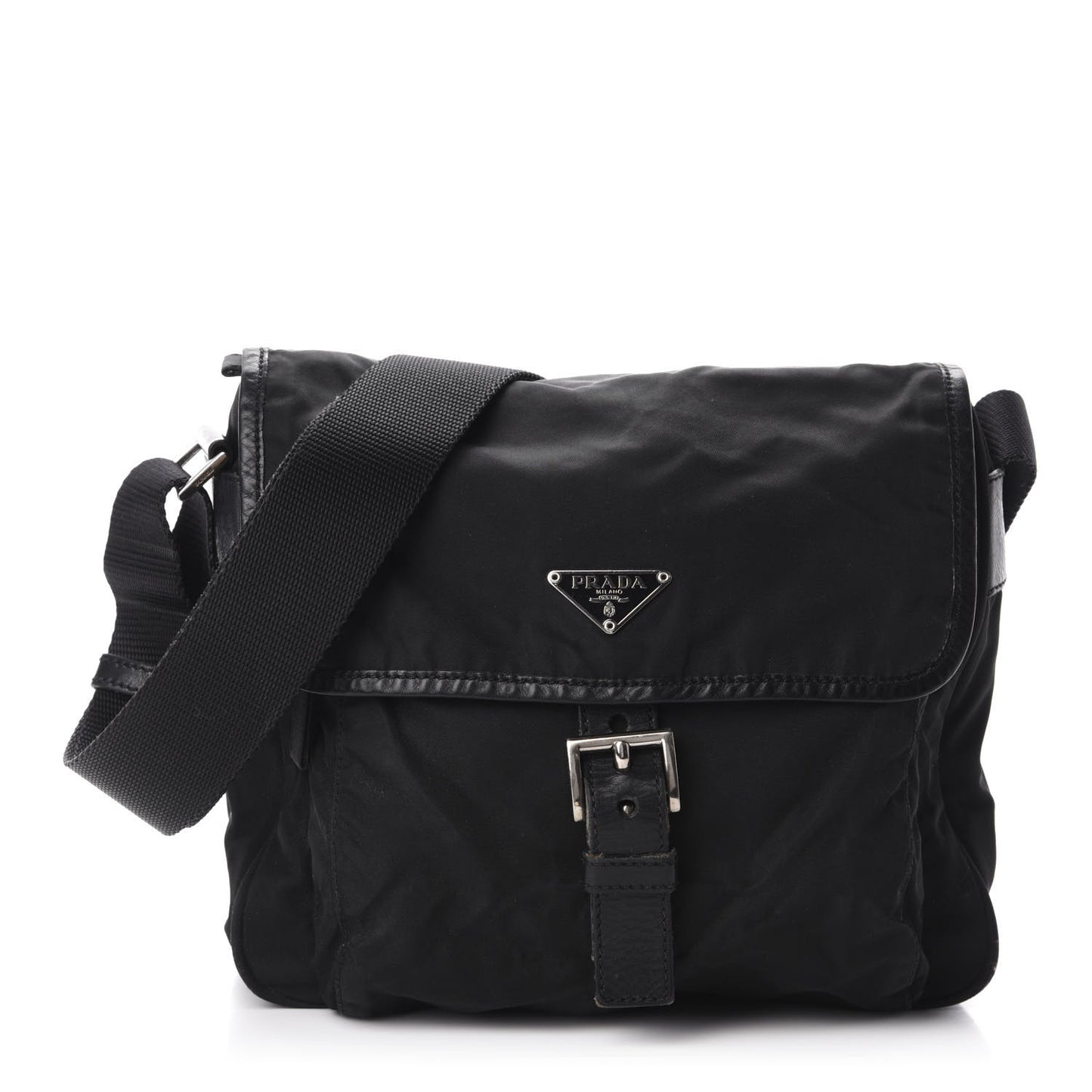 Nylon Vela Sport Messenger Bag Black