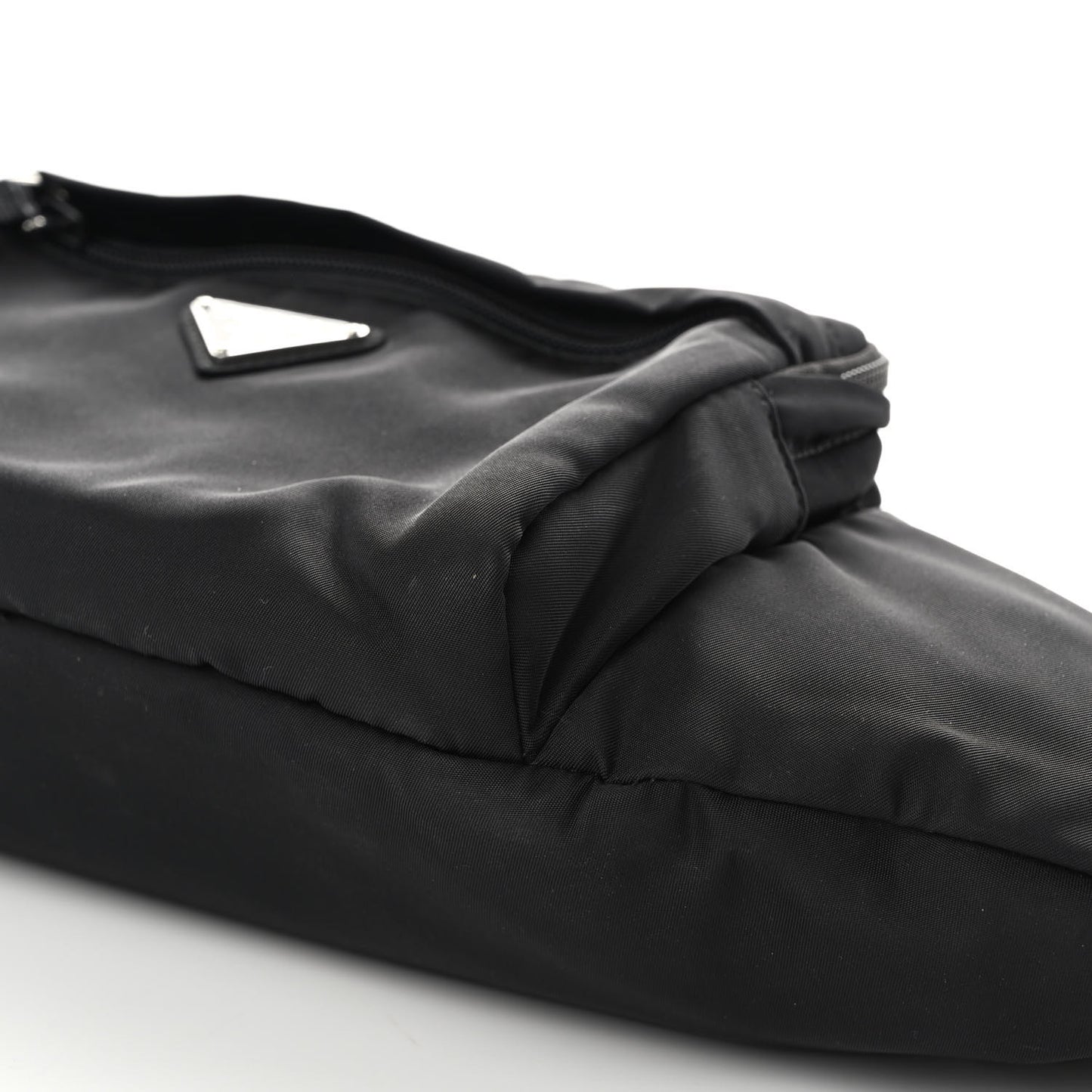 Tessuto Nylon Double Pocket Belt Bag Black