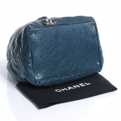 Chanel Glazed Calfskin On The Road Drawstring Tote Teal 4 of 7