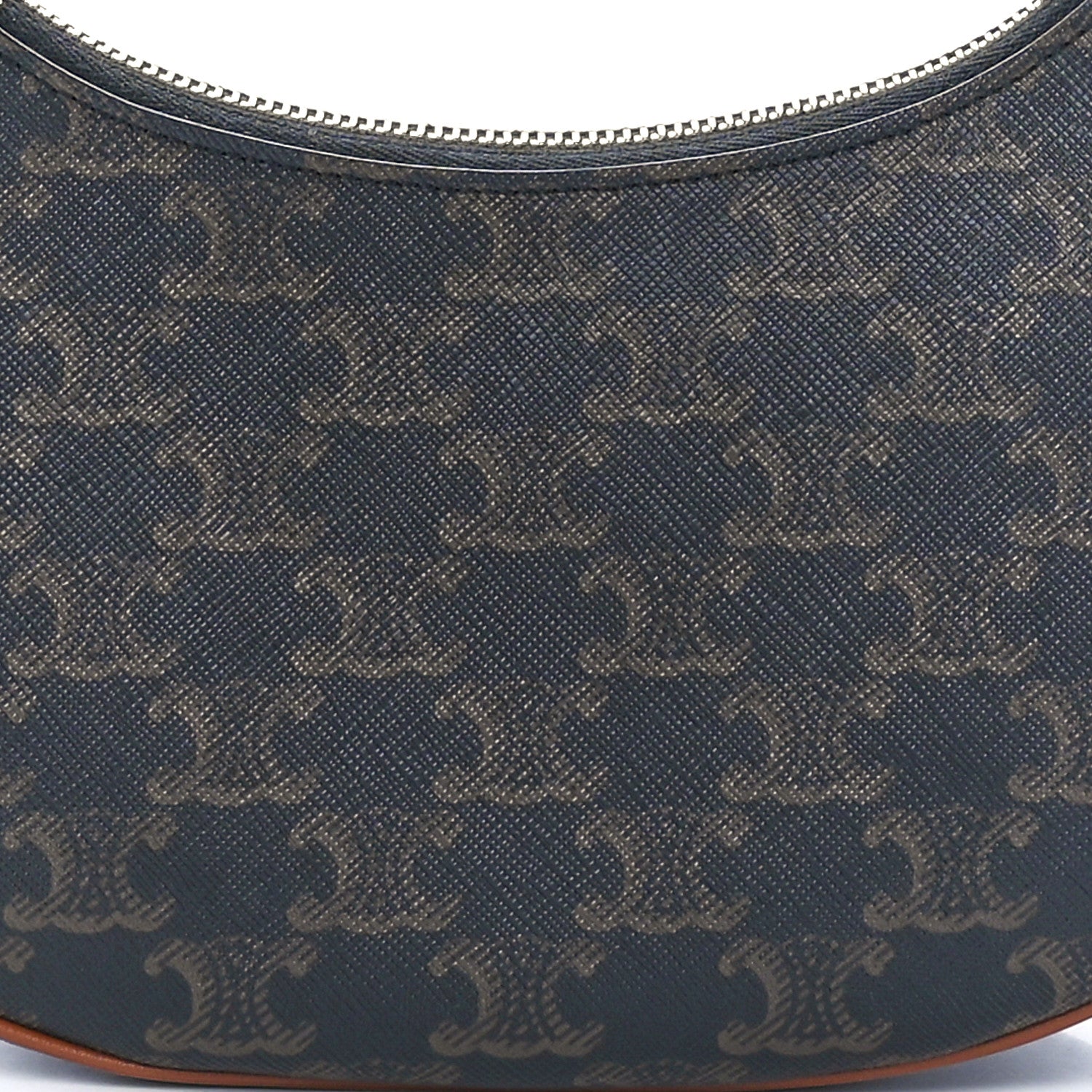 Celine Triomphe Canvas Calfskin Ava Shoulder Bag Tan 9 of 12