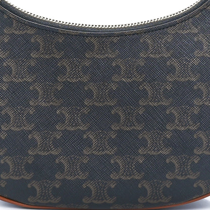Celine Triomphe Canvas Calfskin Ava Shoulder Bag Tan 9 of 12