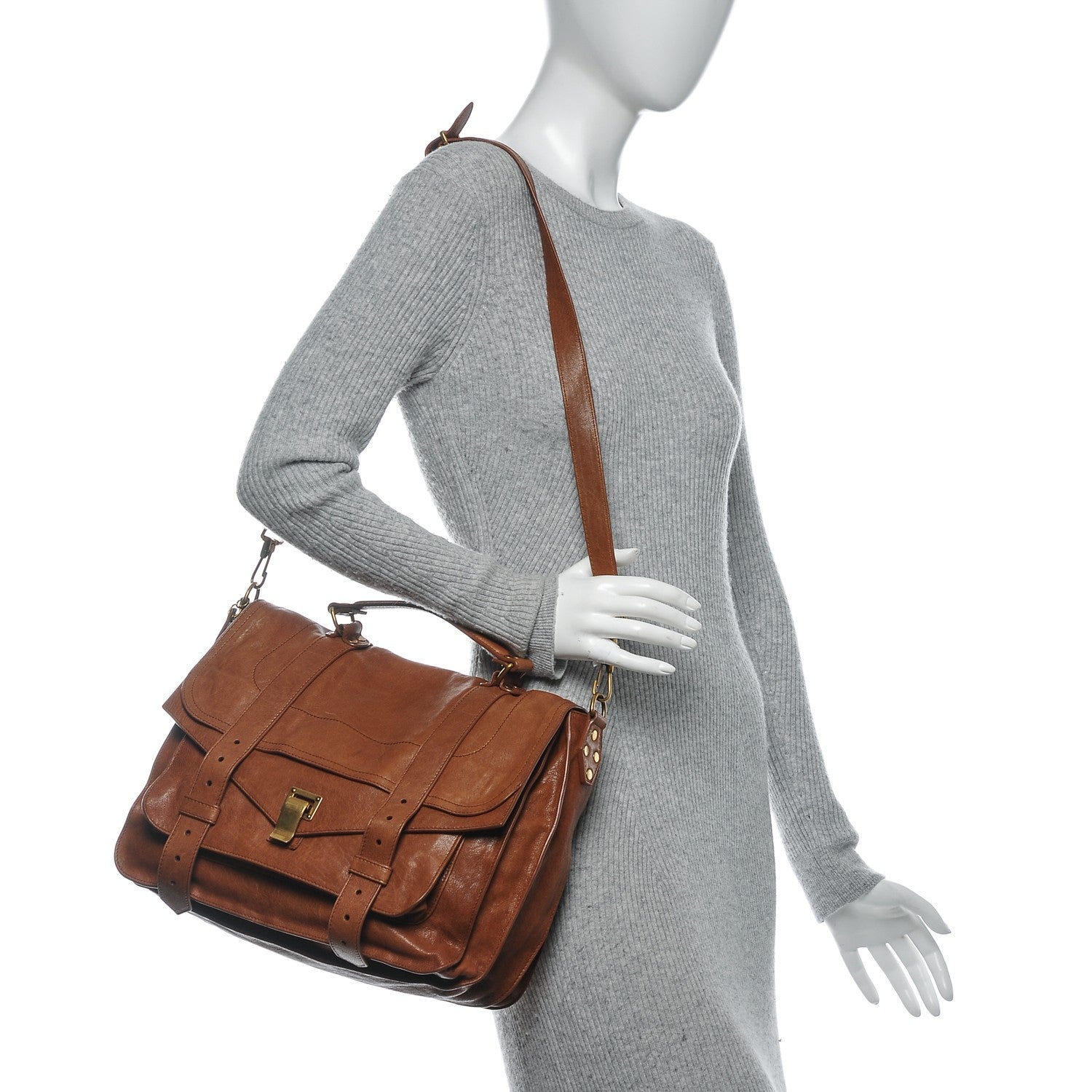 Proenza Schouler Lambskin Large PS1 Satchel Saddle 2 of 8