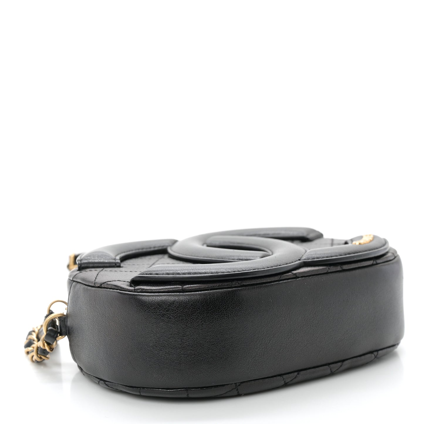 Lambskin Quilted Coco Midnight Camera Case Black