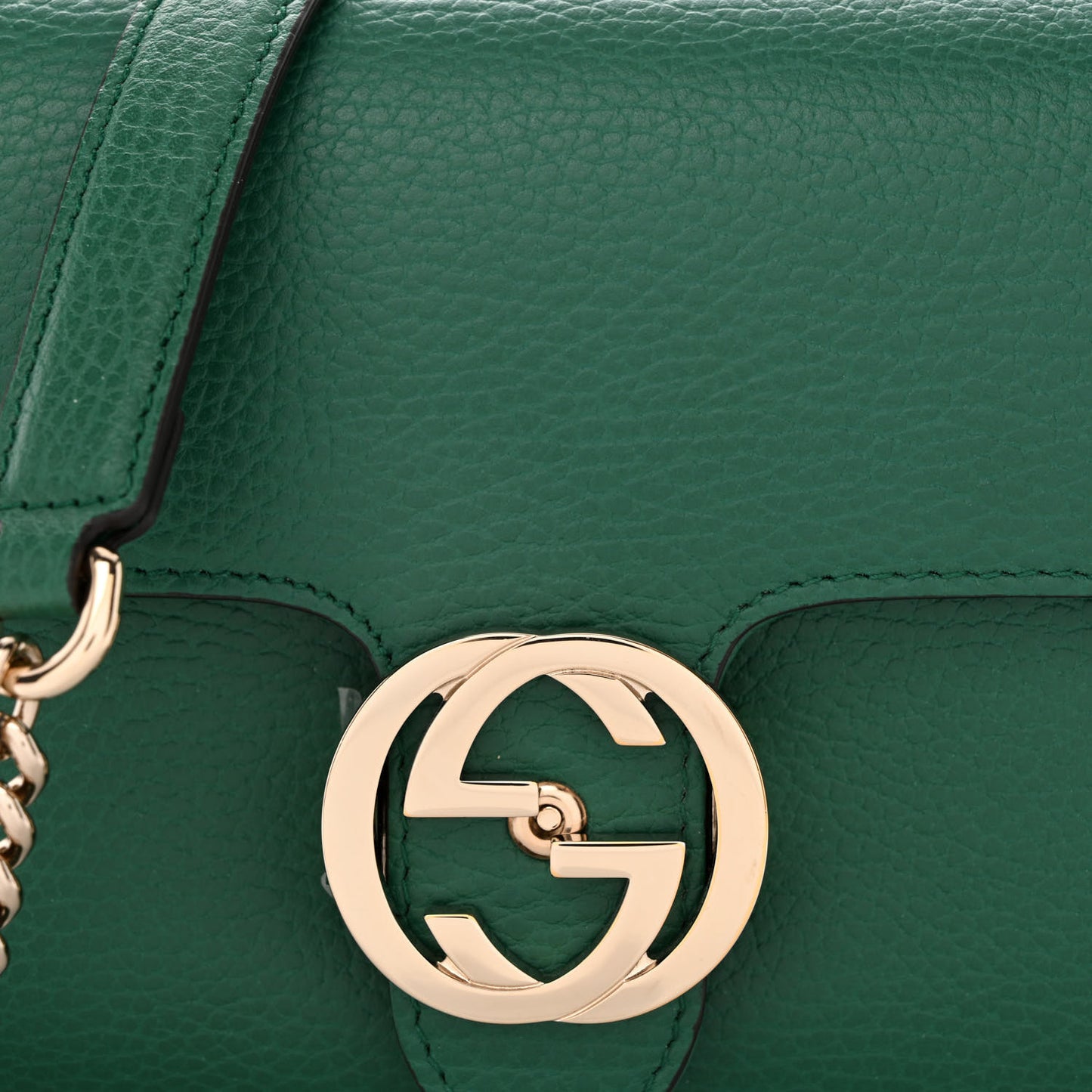 Dollar Calfskin Interlocking G Crossbody Bag Emerald