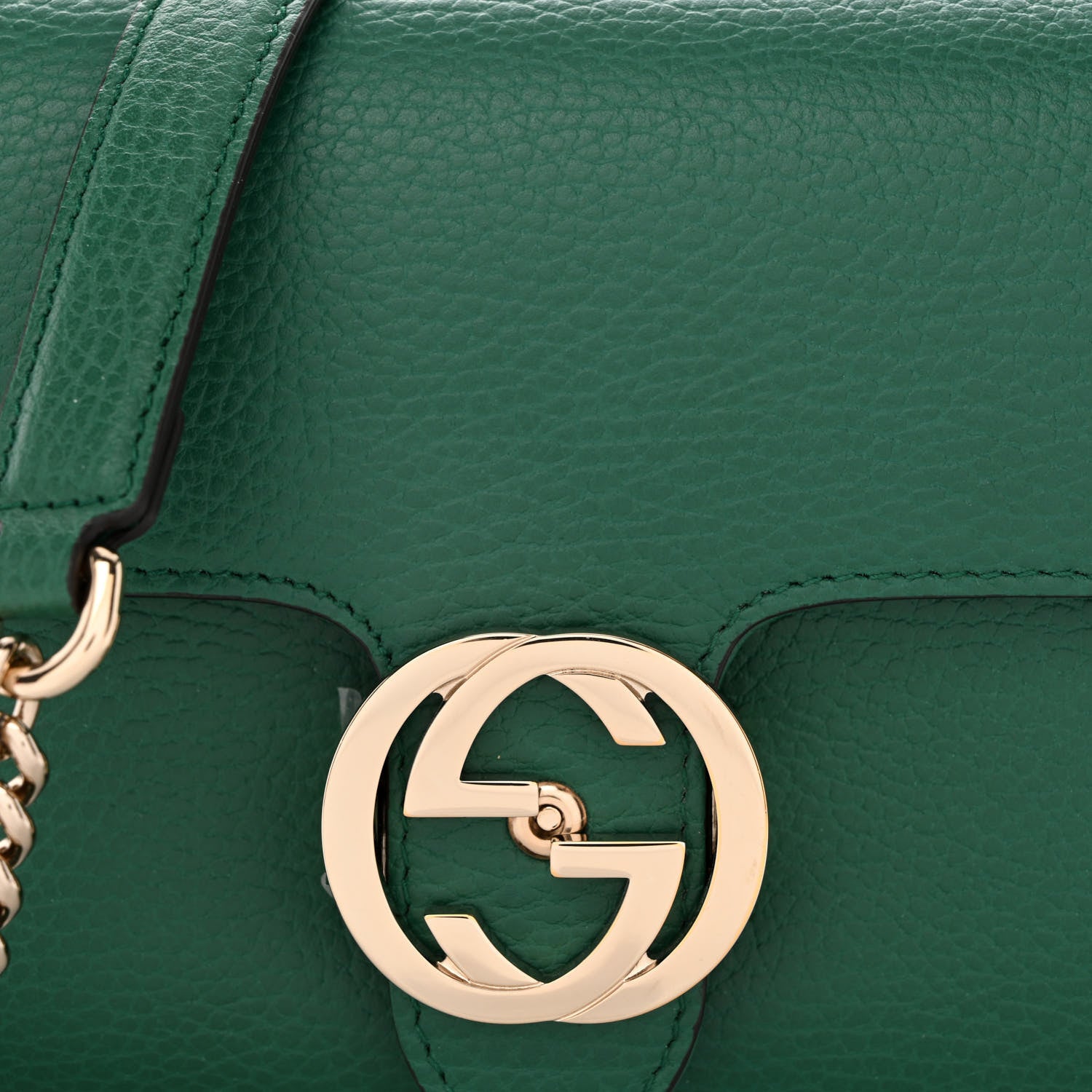 Gucci Dollar Calfskin Interlocking G Crossbody Bag Emerald 8 of 11