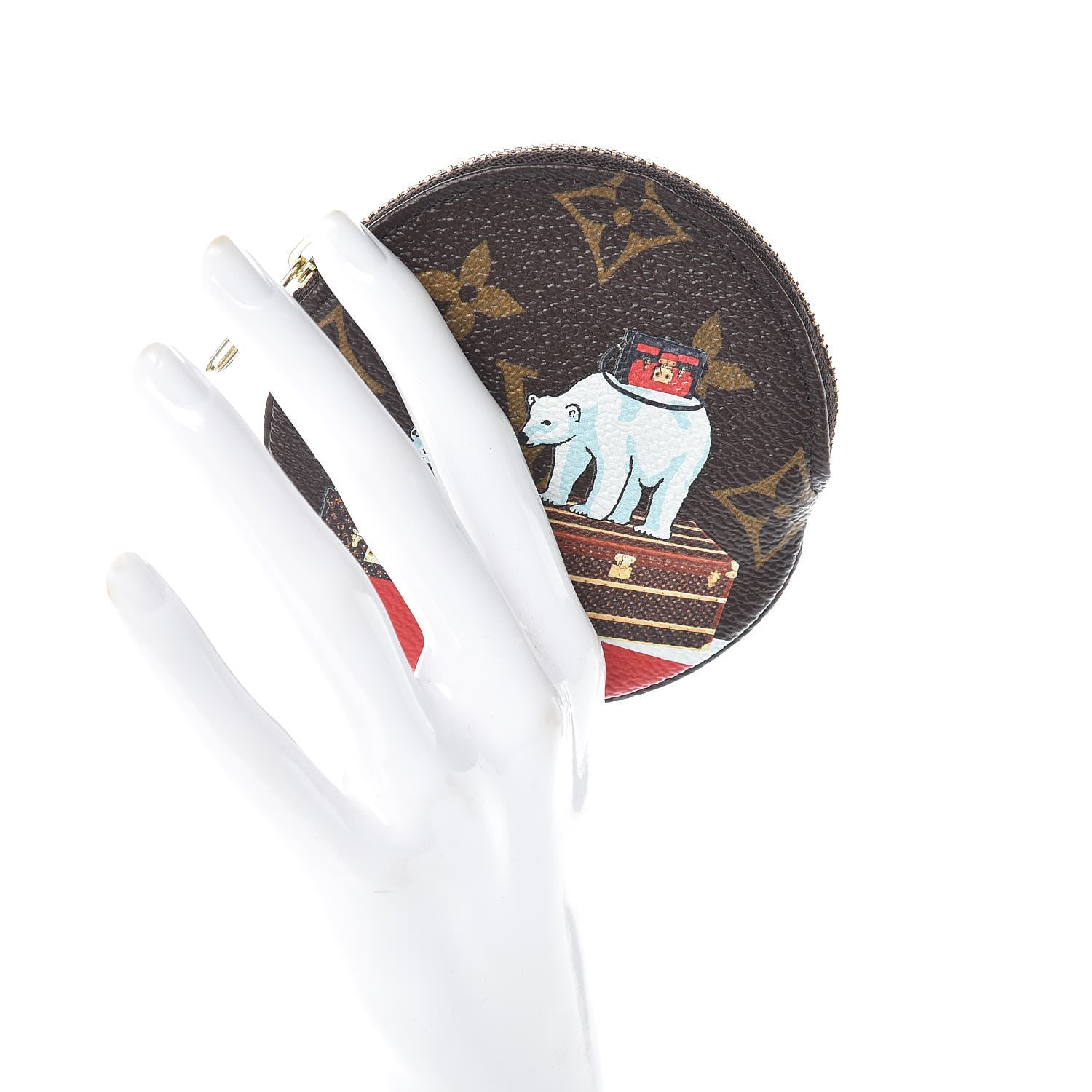 Louis Vuitton Monogram 2017 Christmas Animation Round Coin Purse 2 of 7