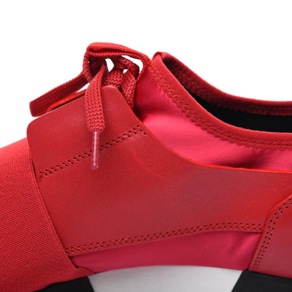 Balenciaga Satin Calfskin Womens Race Runner Sneakers 37 Rouge Groseille 8 of 9
