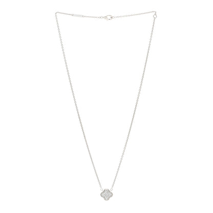Van Cleef & Arpels 18K White Gold Diamond Pure Alhambra Pendant Necklace 3 of 6