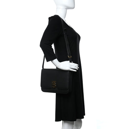 Burberry Grained Calfskin Medium TB Bag Black 2 of 9