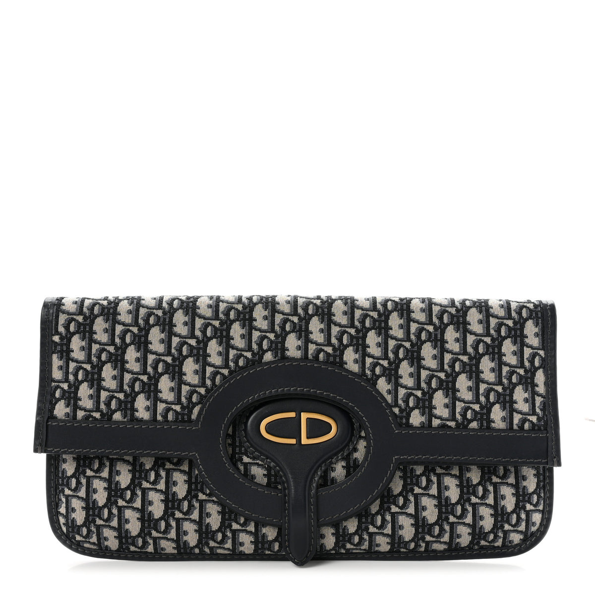 Oblique Fold Over Clutch Blue