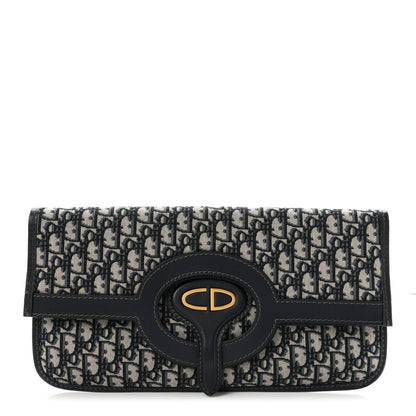 Christian Dior Oblique Fold Over Clutch Blue 1 of 10