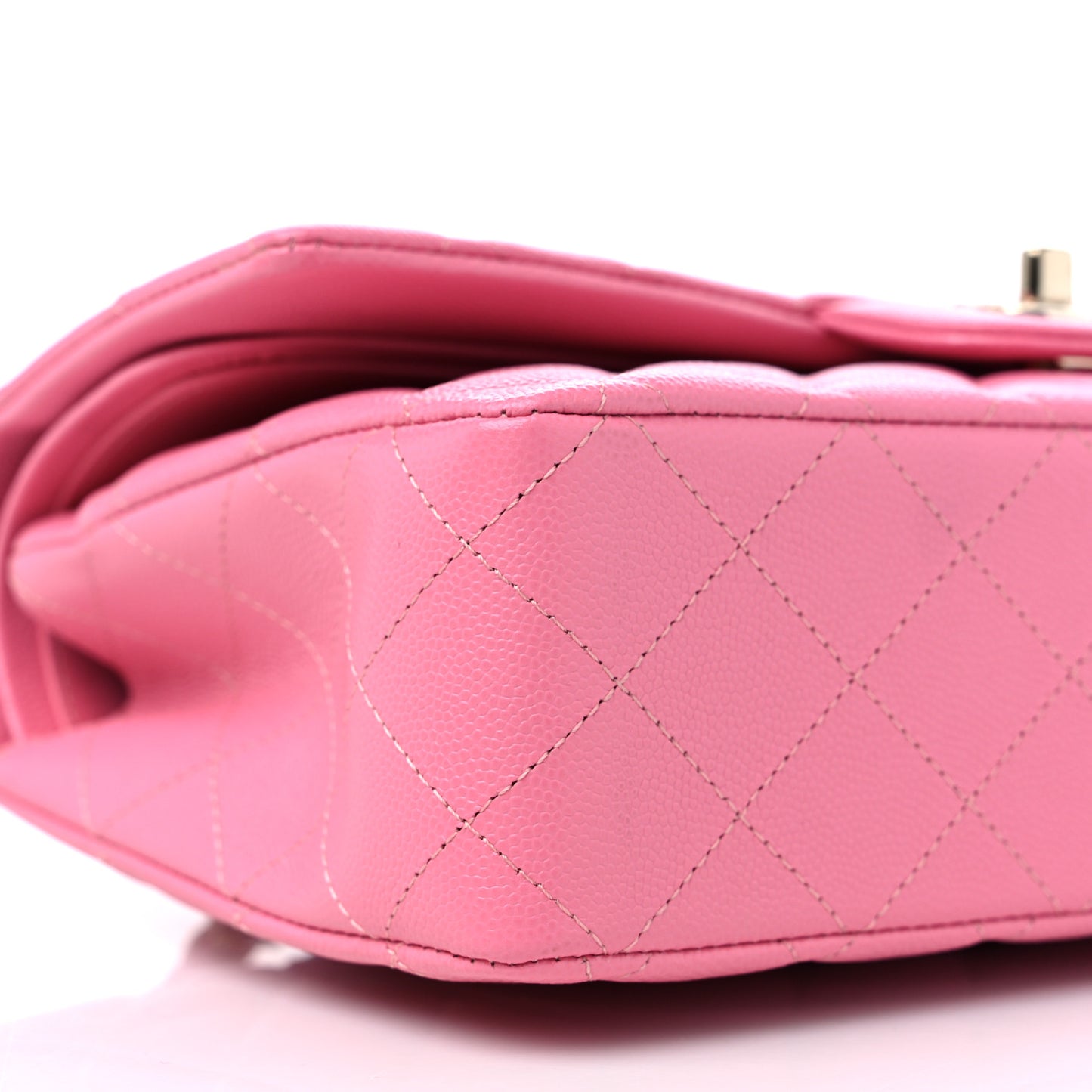 Caviar Quilted Medium Double Flap Pink