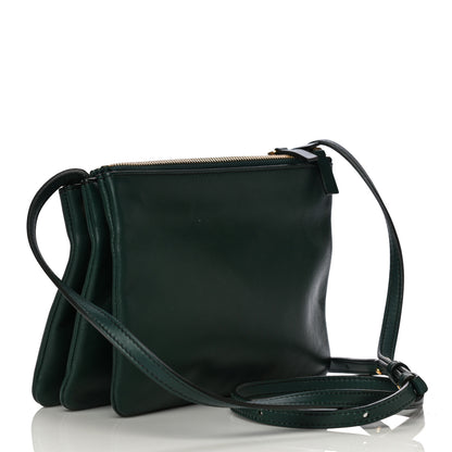 Celine Lambskin Small Trio Crossbody Bag Dark Green 3 of 16