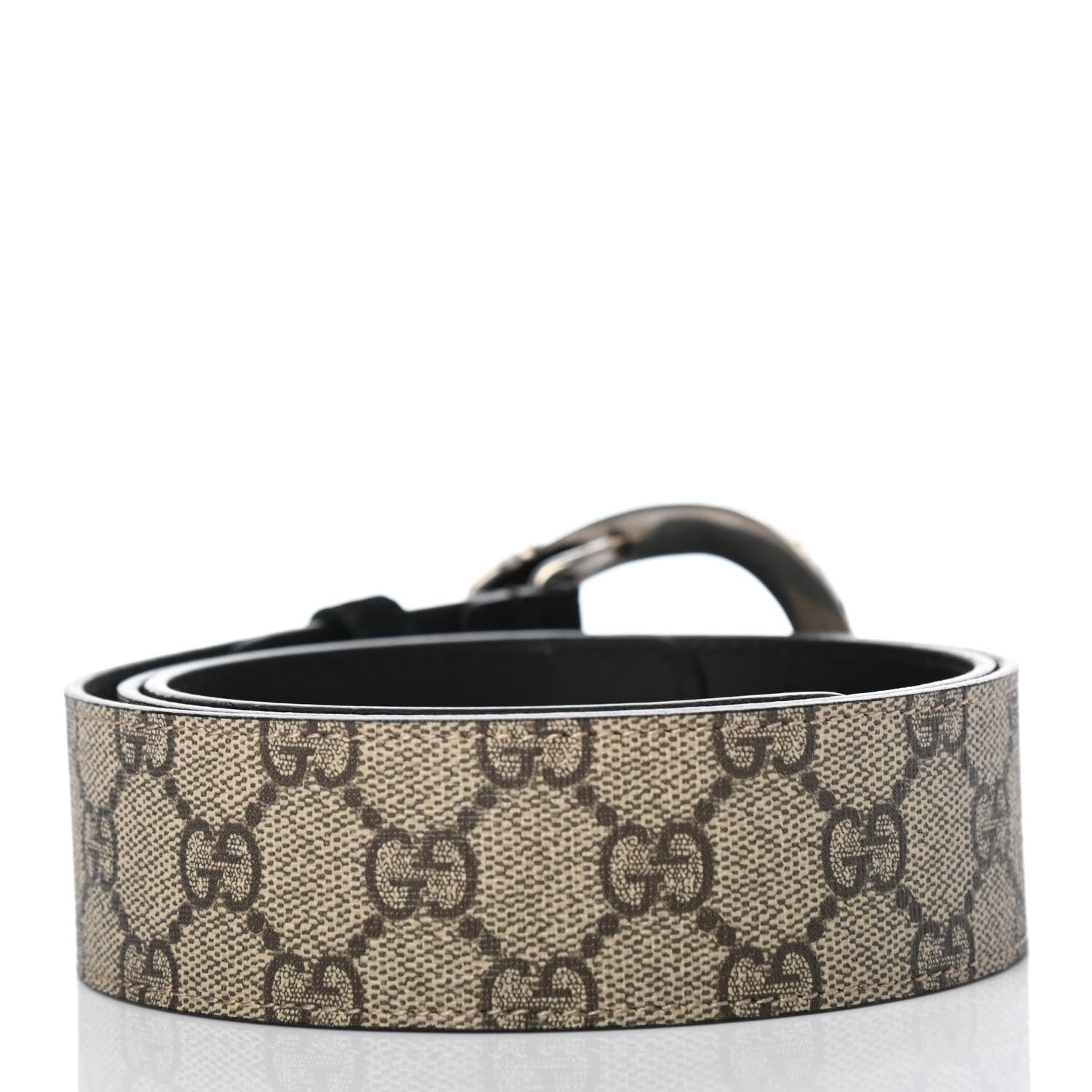 Gucci GG Supreme Monogram Suede Dionysus 40mm Belt 90 36 Beige Black 2 of 4