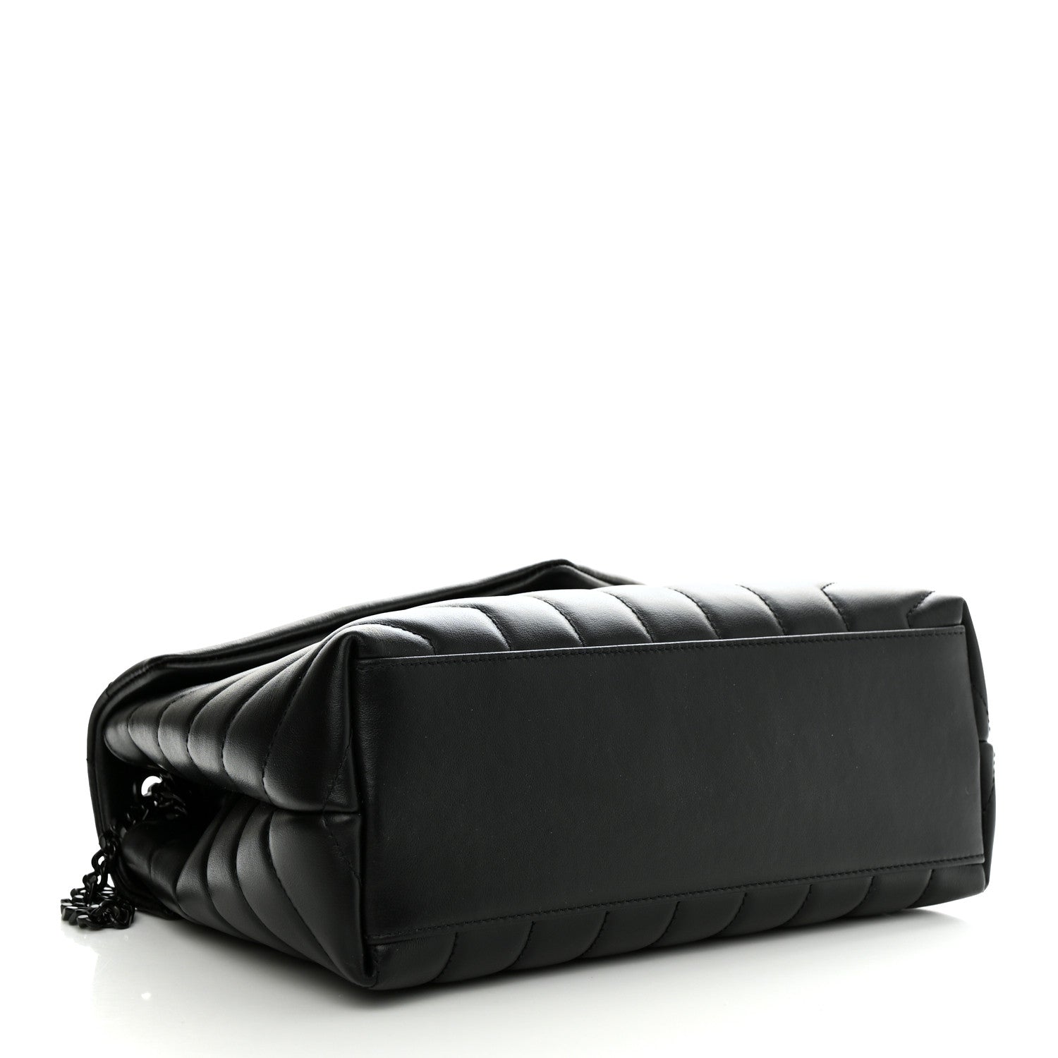 Saint Laurent Calfskin Y Quilted Monogram Monochrome Small Loulou Chain Satchel Black 4 of 13