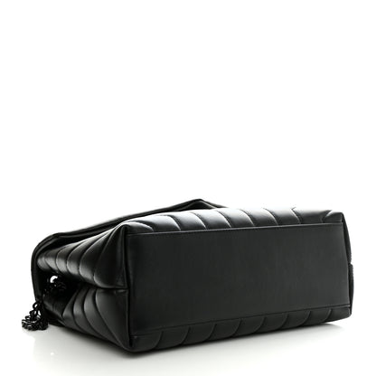 Saint Laurent Calfskin Y Quilted Monogram Monochrome Small Loulou Chain Satchel Black 4 of 13