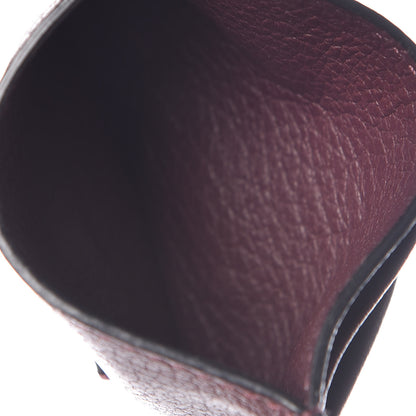 Valentino Garavani Pebbled Calfskin Rockstud Card Holder Wine 5 of 8