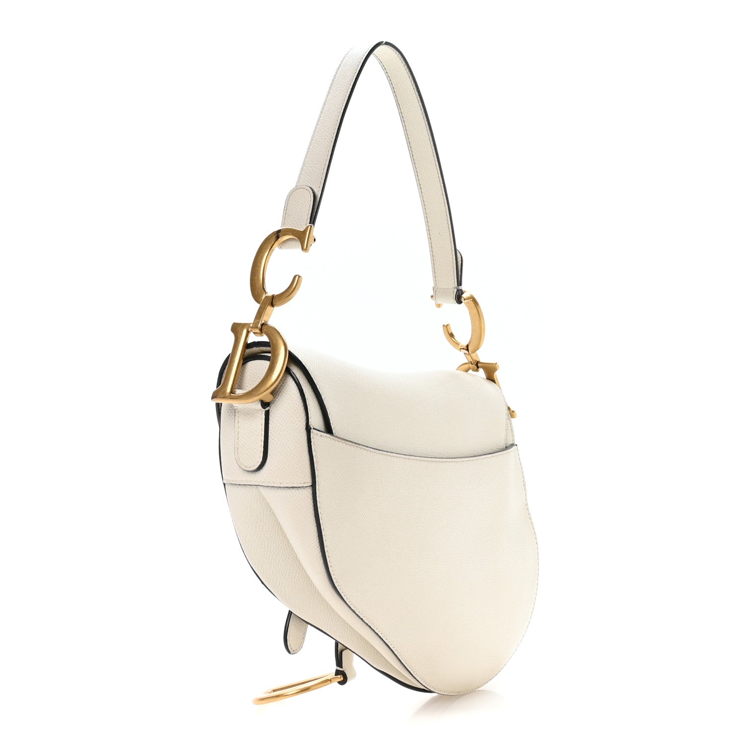 Christian Dior Grained Calfskin Saddle Bag White 3 of 12