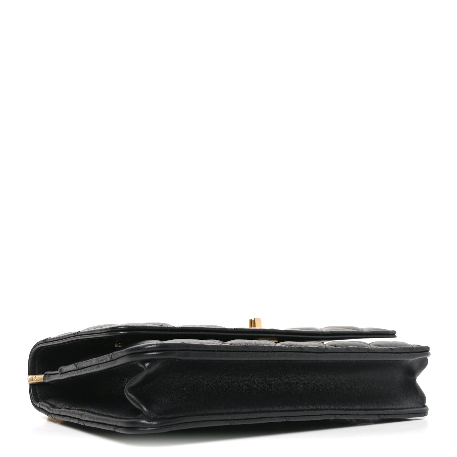 Chanel Lambskin Quilted Sweet Camellia Wallet on Chain WOC Black 4 of 12