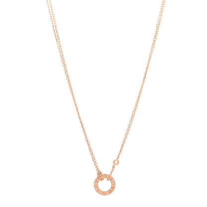 Cartier 18K Pink Gold 2 Diamond LOVE Necklace 1 of 5