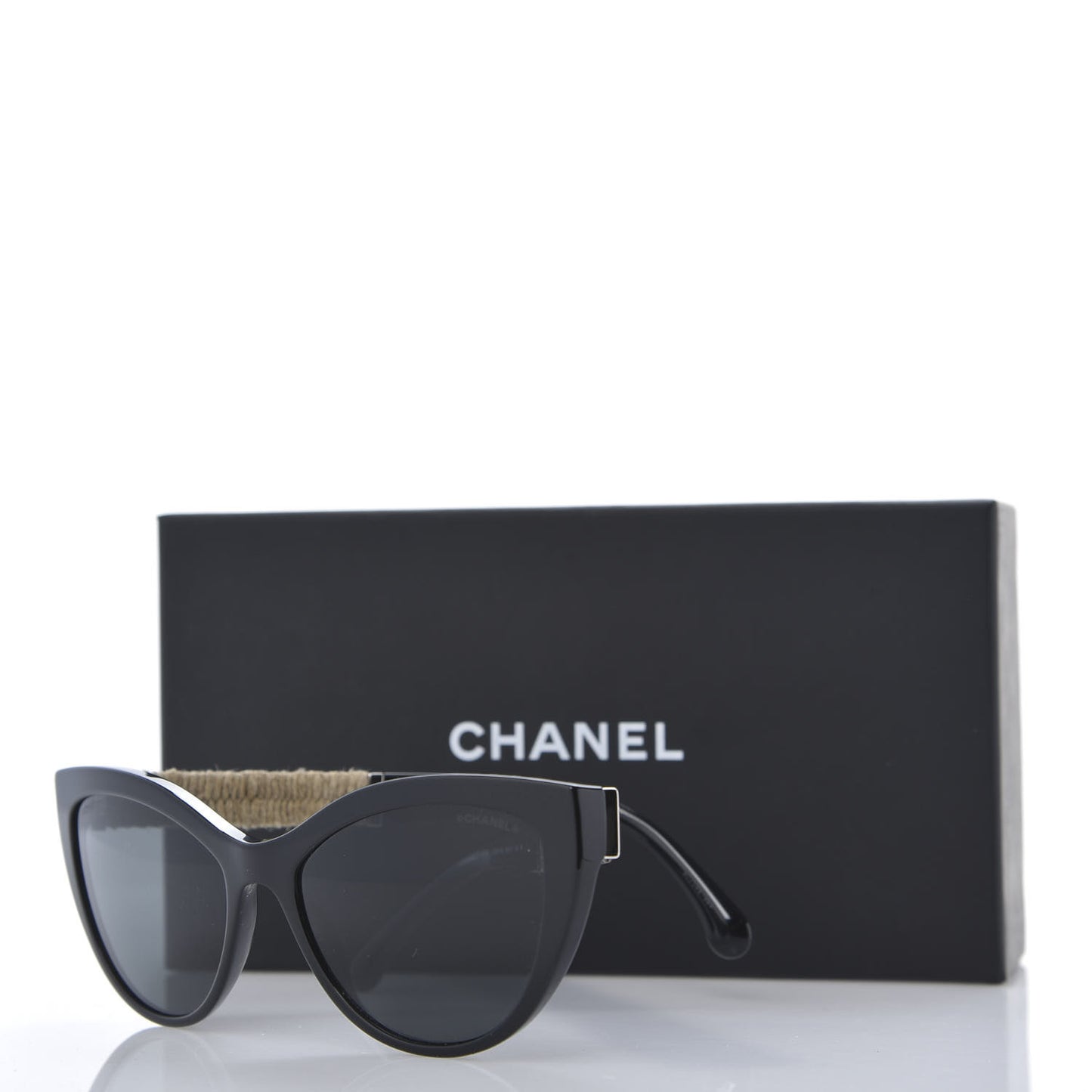Acetate Rope Cat Eye Sunglasses 5409-A Black
