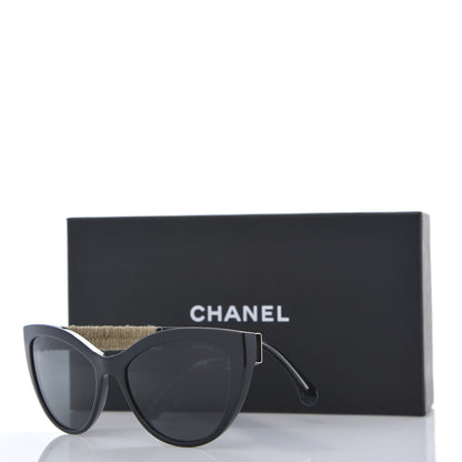 Chanel Acetate Rope Cat Eye Sunglasses 5409-A Black 8 of 8