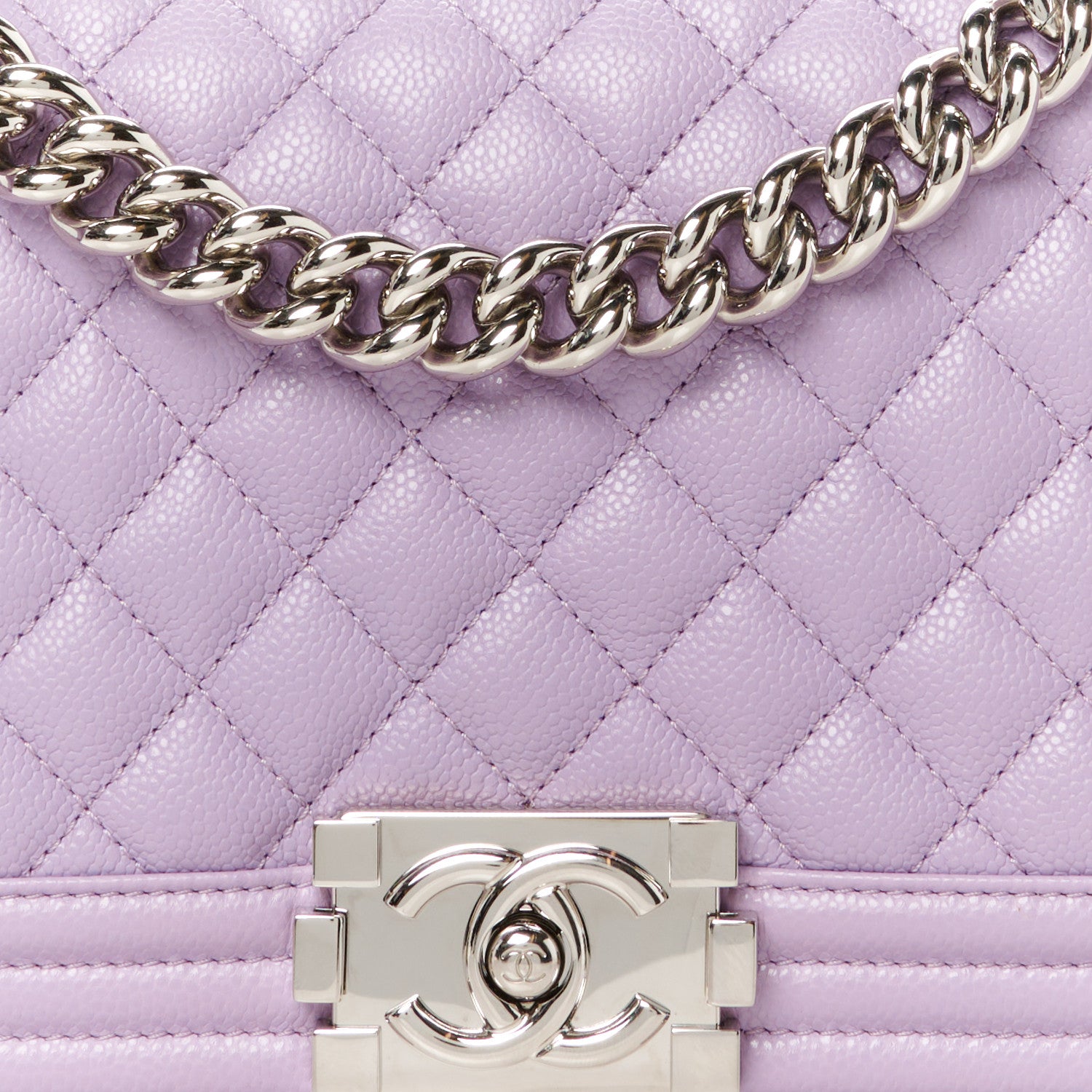 Chanel Caviar Quilted Medium Boy Flap Light Purple 8 of 10