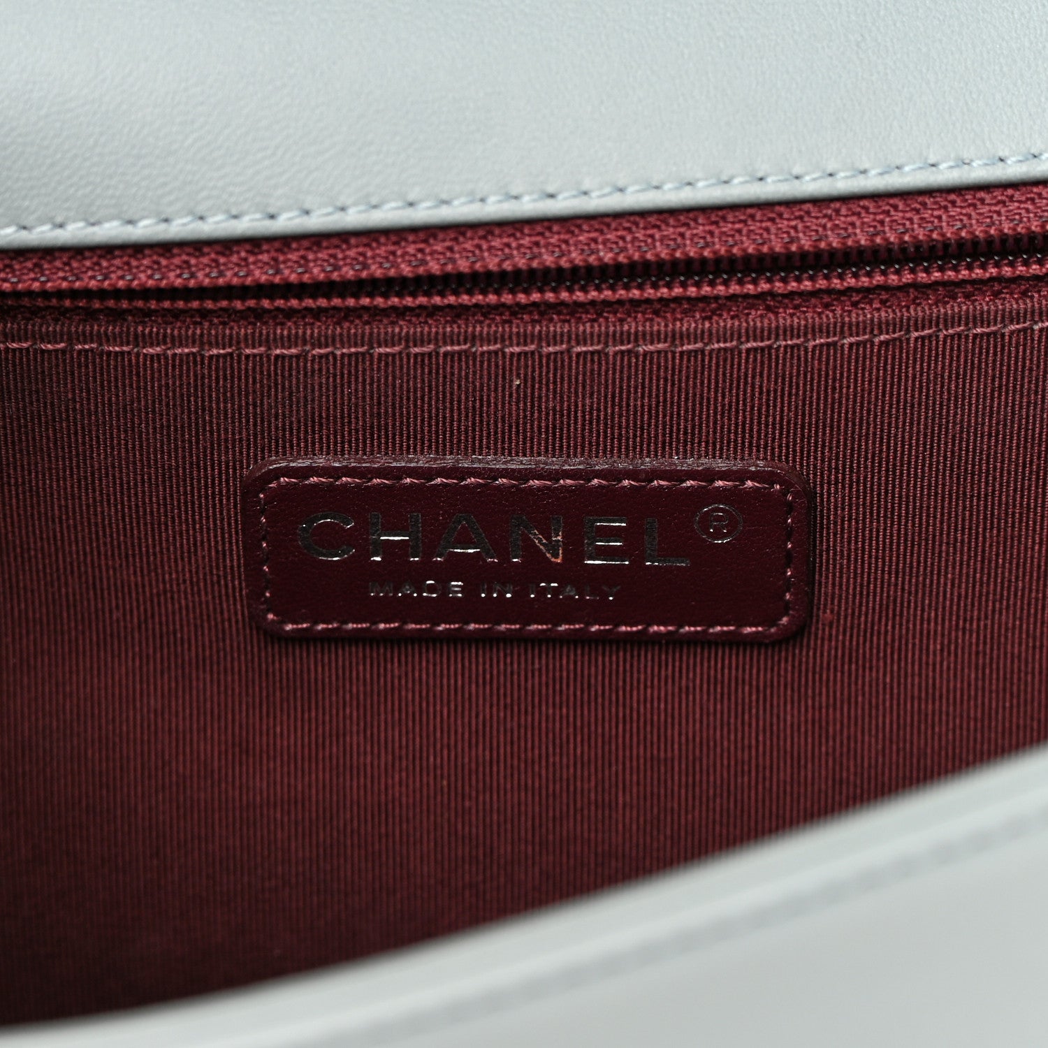 Chanel Calfskin Chevron New Medium Boy Flap Light Blue 6 of 16