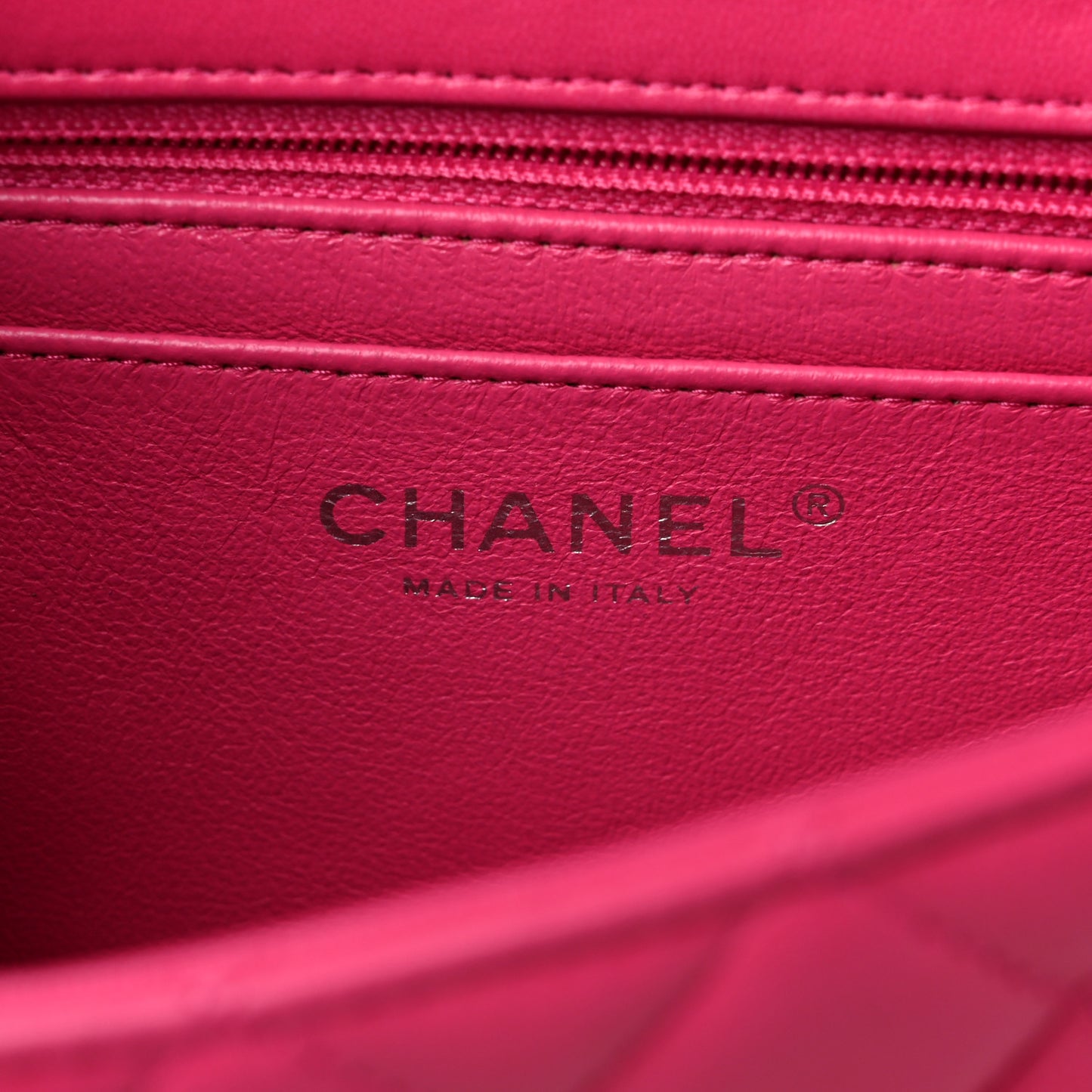 Lambskin Quilted Mini Rectangular Flap Fuchsia