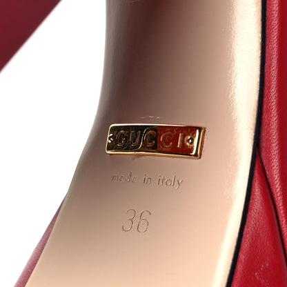 Gucci Calfskin GG Marmont Ankle Wrap 30/115mm Platform Sandals 36 Hibiscus Red 6 of 7