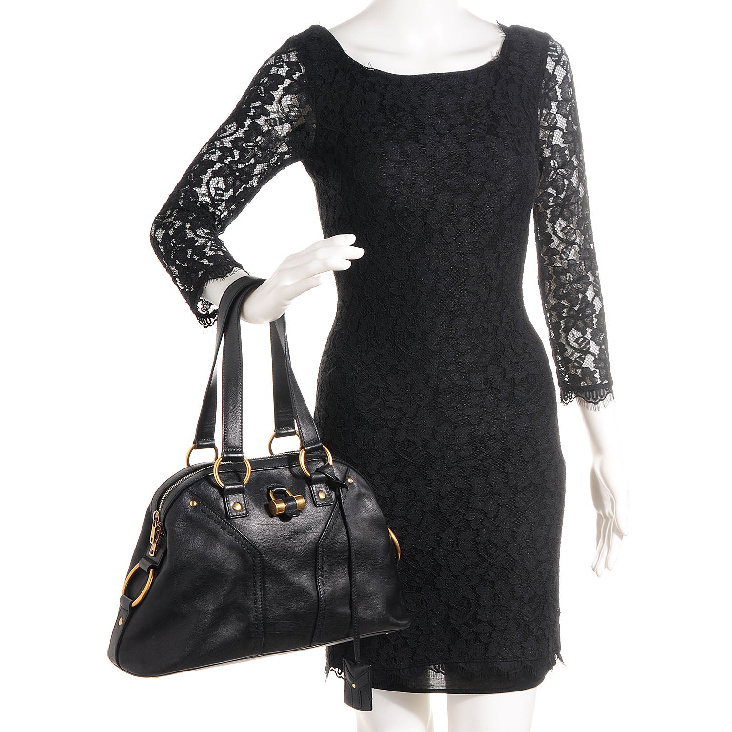 Saint Laurent Calfskin Medium Muse Black 2 of 9