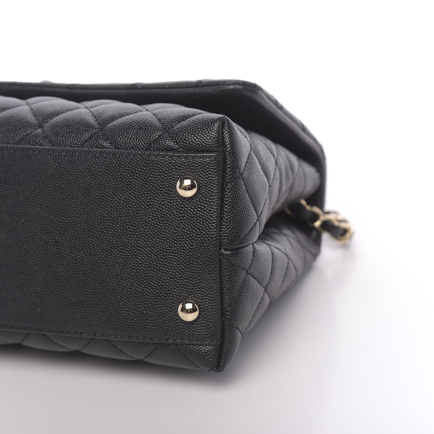 Caviar Quilted Small Coco Handle Flap Black