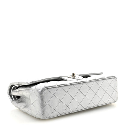 Chanel Metallic Lambskin Quilted Medium Double Flap Silver 4 of 11