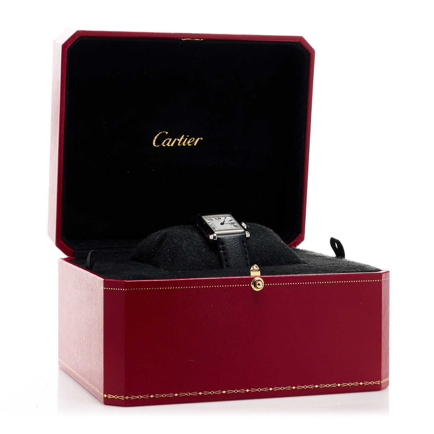 Cartier Stainless Steel Calfskin 22mm Must de Cartier Tank Quartz Watch 7 of 7