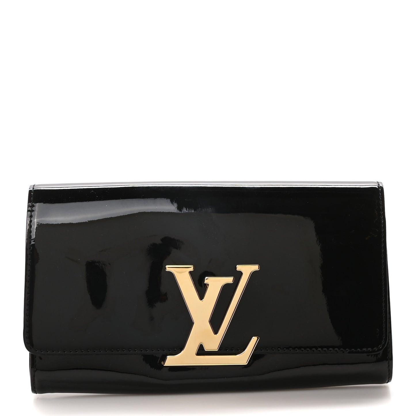 Patent Louise Clutch Black