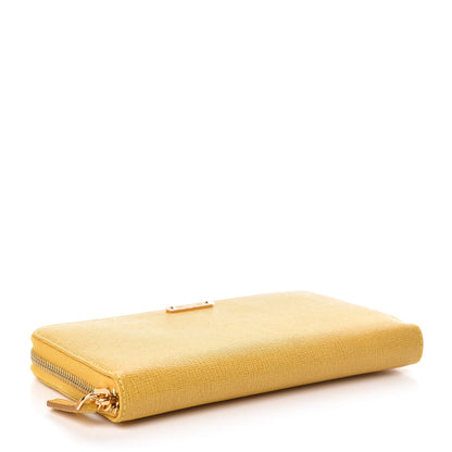 Fendi Vitello Elite Zip Around Wallet Yellow 4 of 9