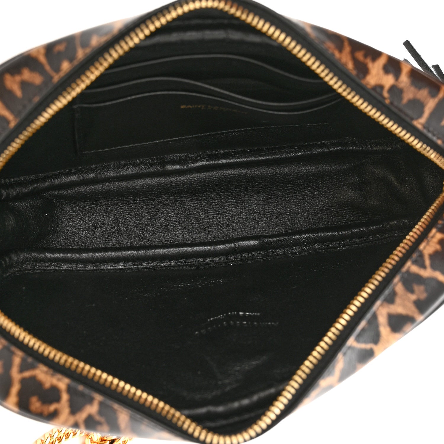 Saint Laurent Calfskin Heart Leopard Print Monogram Mini Lou Camera Bag Toffee 5 of 10