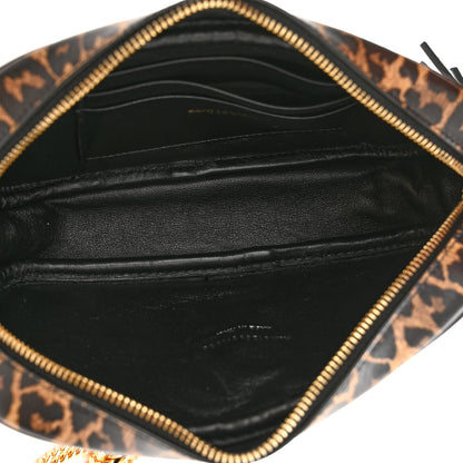 Saint Laurent Calfskin Heart Leopard Print Monogram Mini Lou Camera Bag Toffee 5 of 10