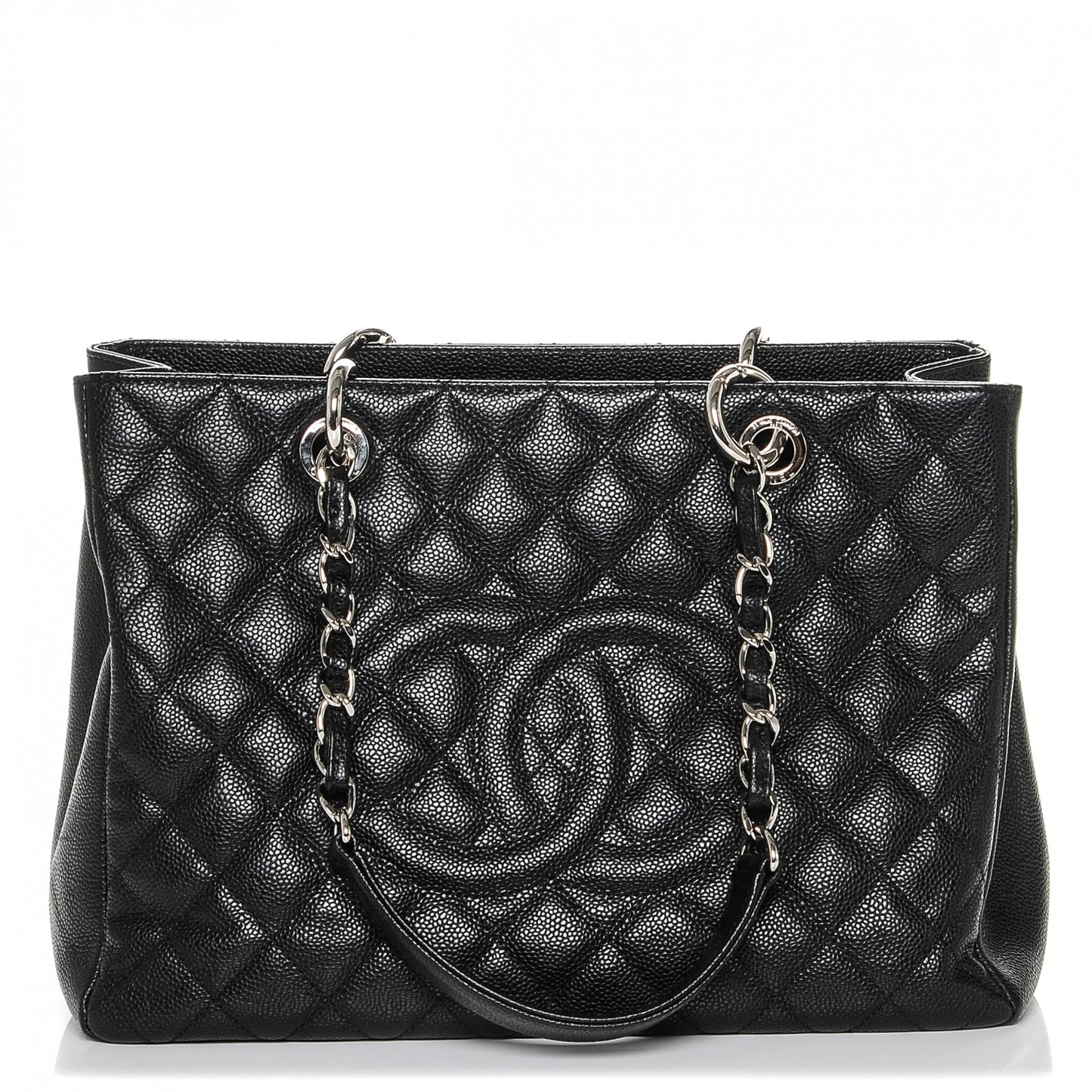 Caviar Quilted Grand Shopping Tote GST Black