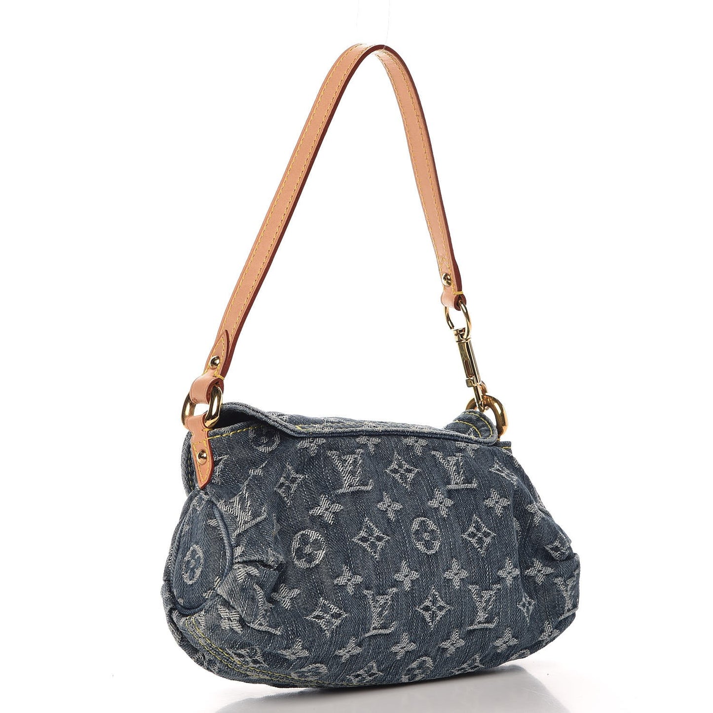 Monogram Denim Mini Pleaty Blue