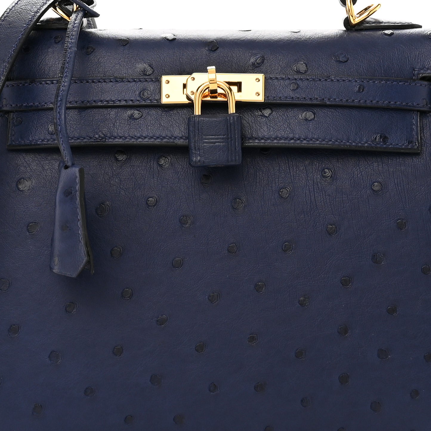 Ostrich Kelly Sellier 25 Bleu Iris