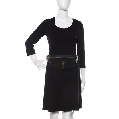 Saint Laurent Grain De Poudre Monogram Belt Bag Black 2 of 9