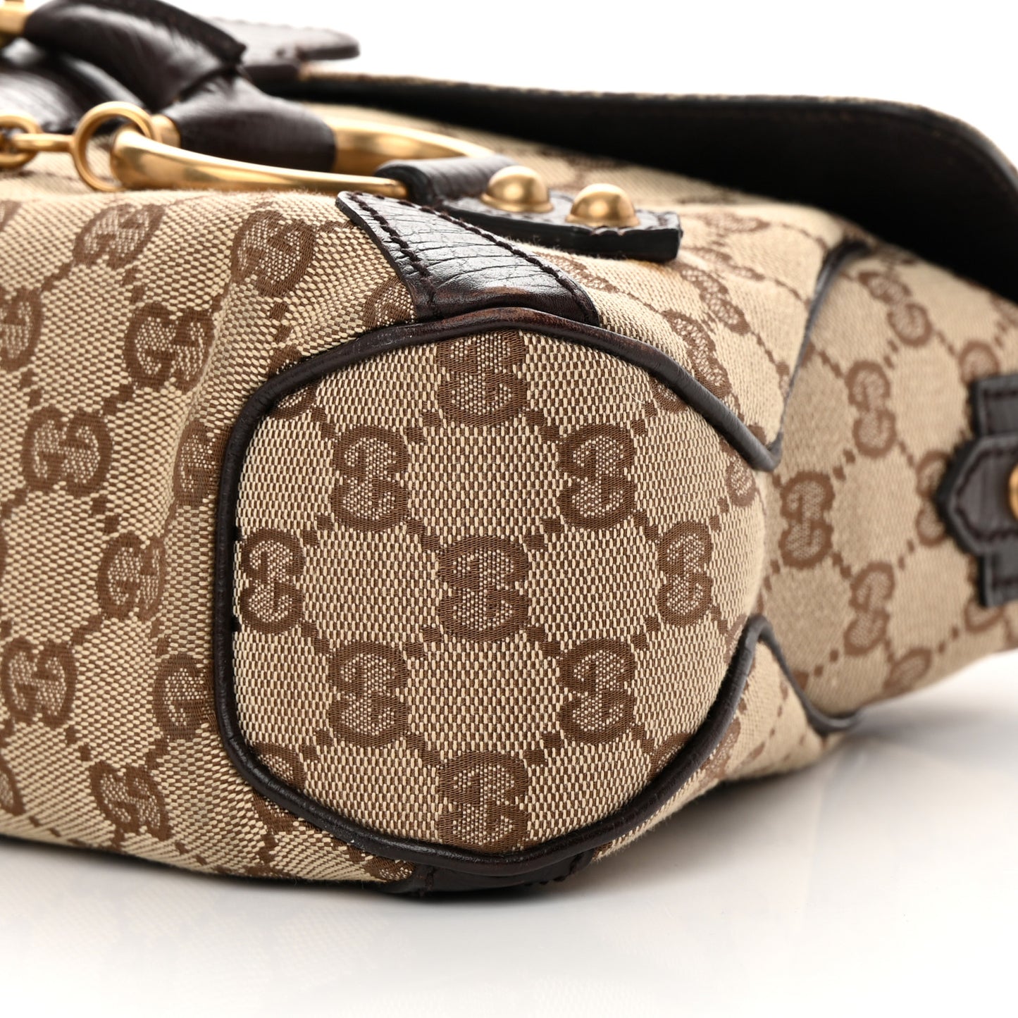 Monogram Horsebit Chain Flap Shoulder Bag Brown