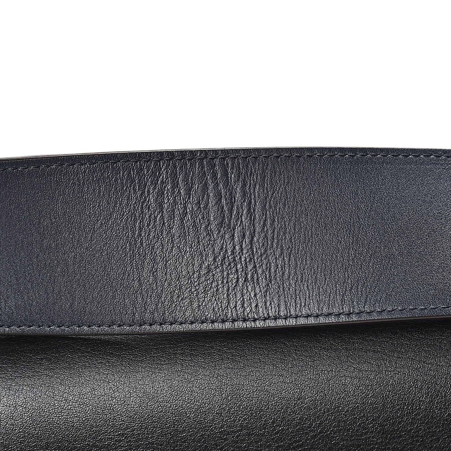 Celine Shiny Smooth Calfskin Medium Frame Shoulder Bag Black Navy 13 of 14