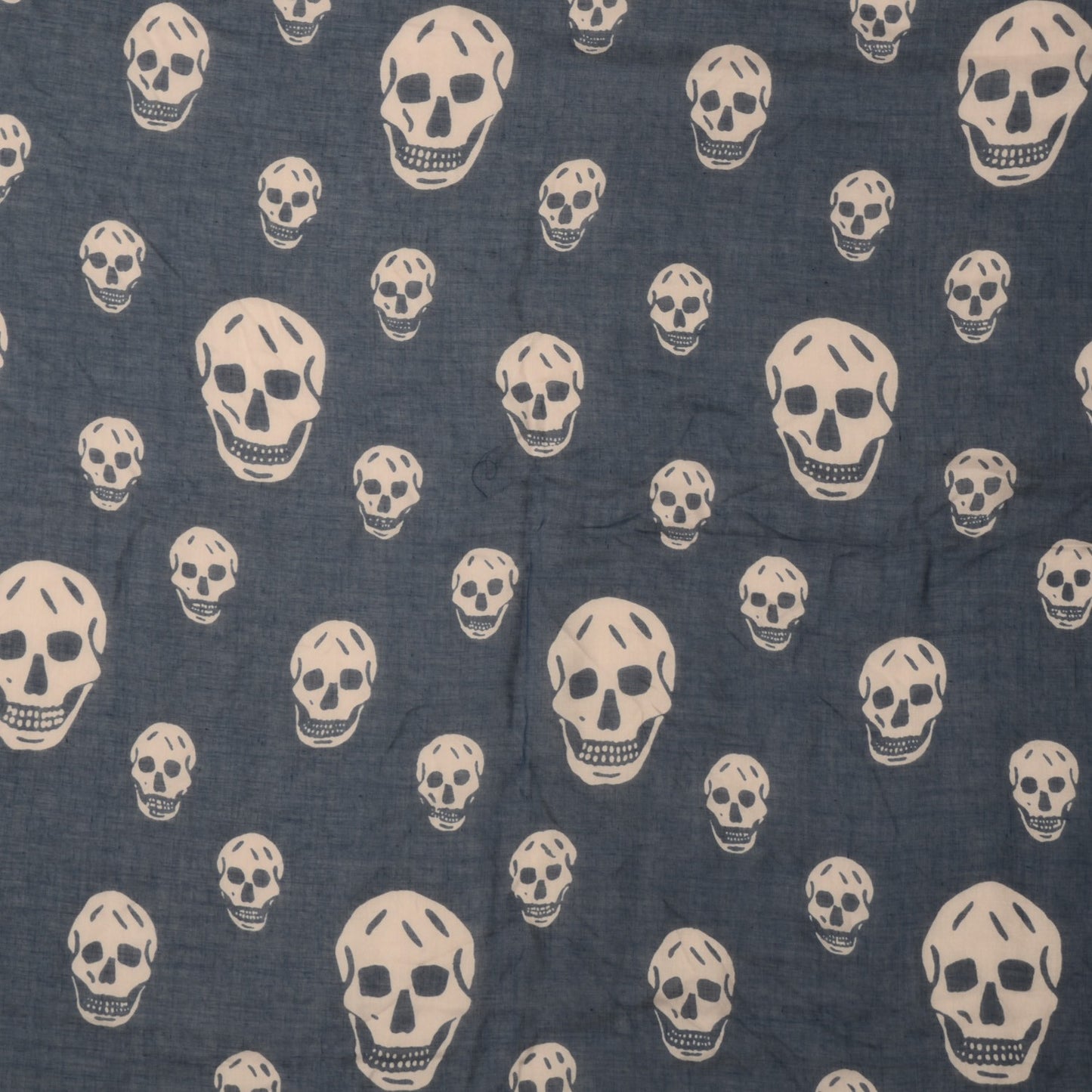 Modal Silk Skull Scarf Navy