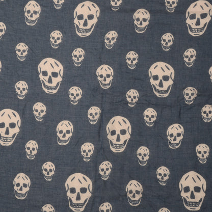 Alexander McQueen Modal Silk Skull Scarf Navy 1 of 7