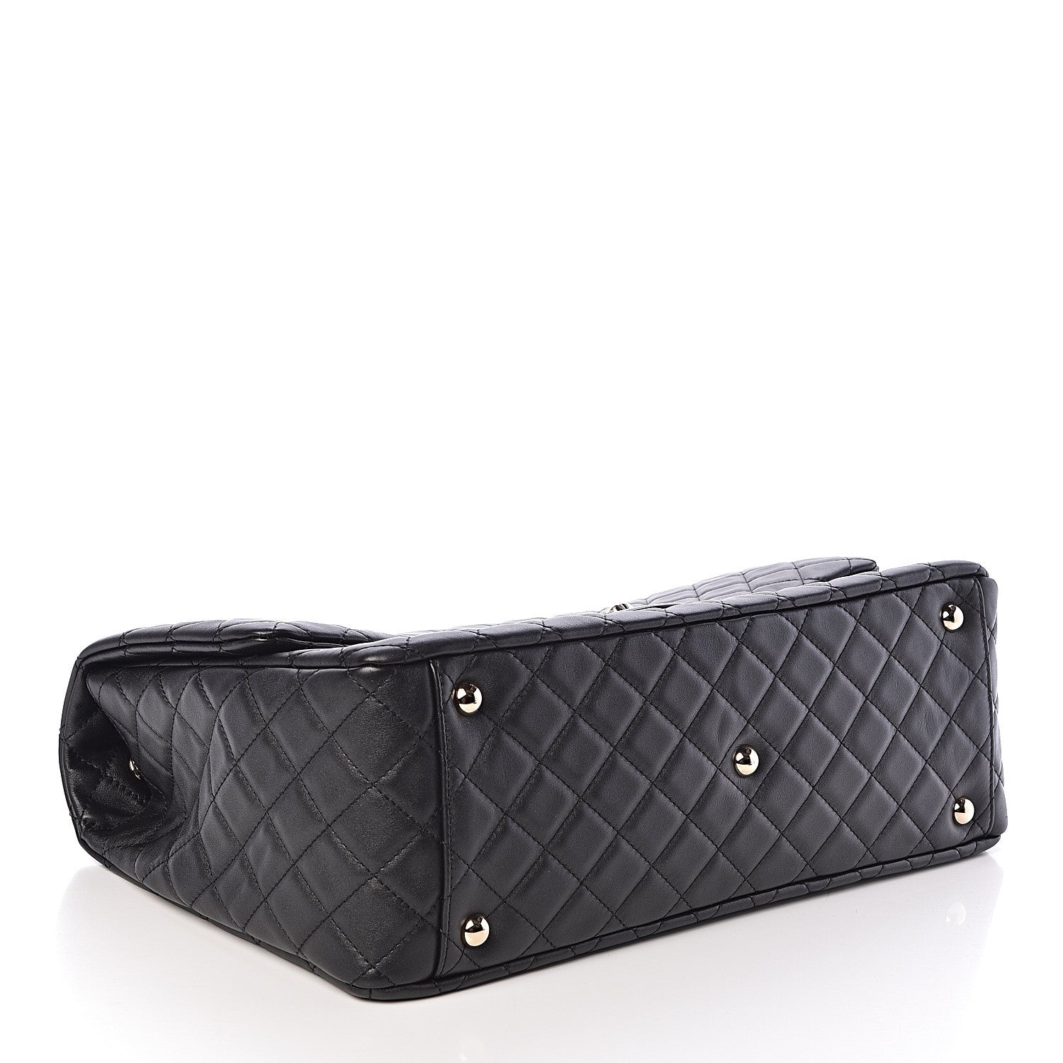 Chanel Metallized Calfskin Quilted XXL Travel Flap Bag Black 4 of 11